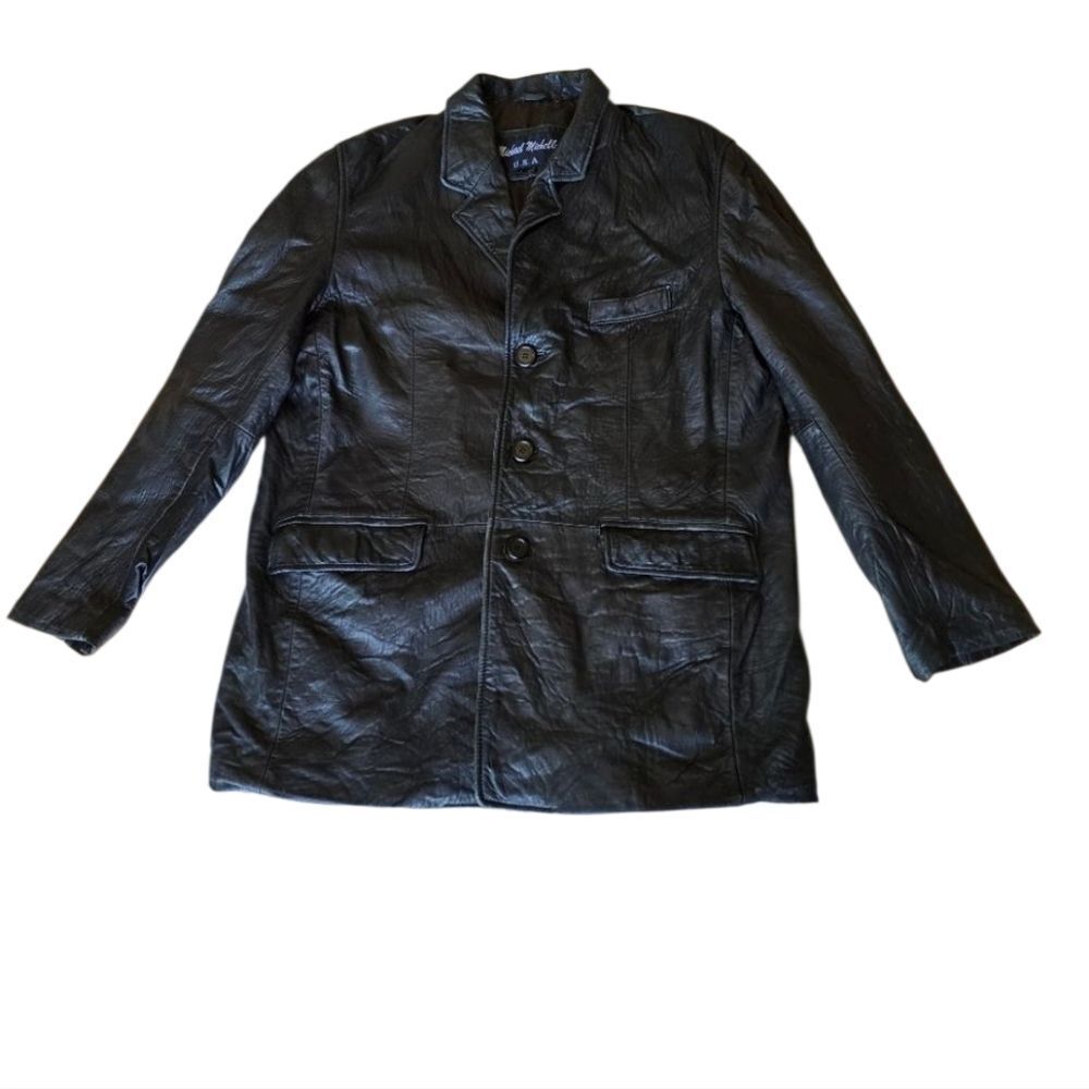 MICHAEL MICHELLE Mens Genuine Leather Jacket Size Large Soft Leather Size Large‎